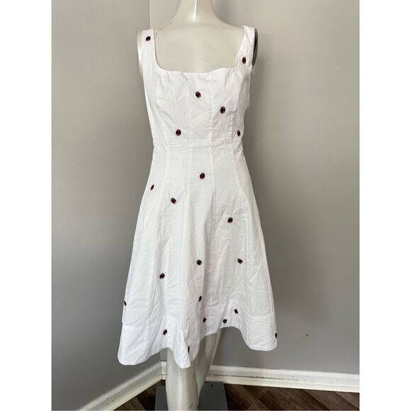 NWT STAUD MINI WELLS DRESS LADYBUGS SIZE 14 $295 - Picture 8 of 10